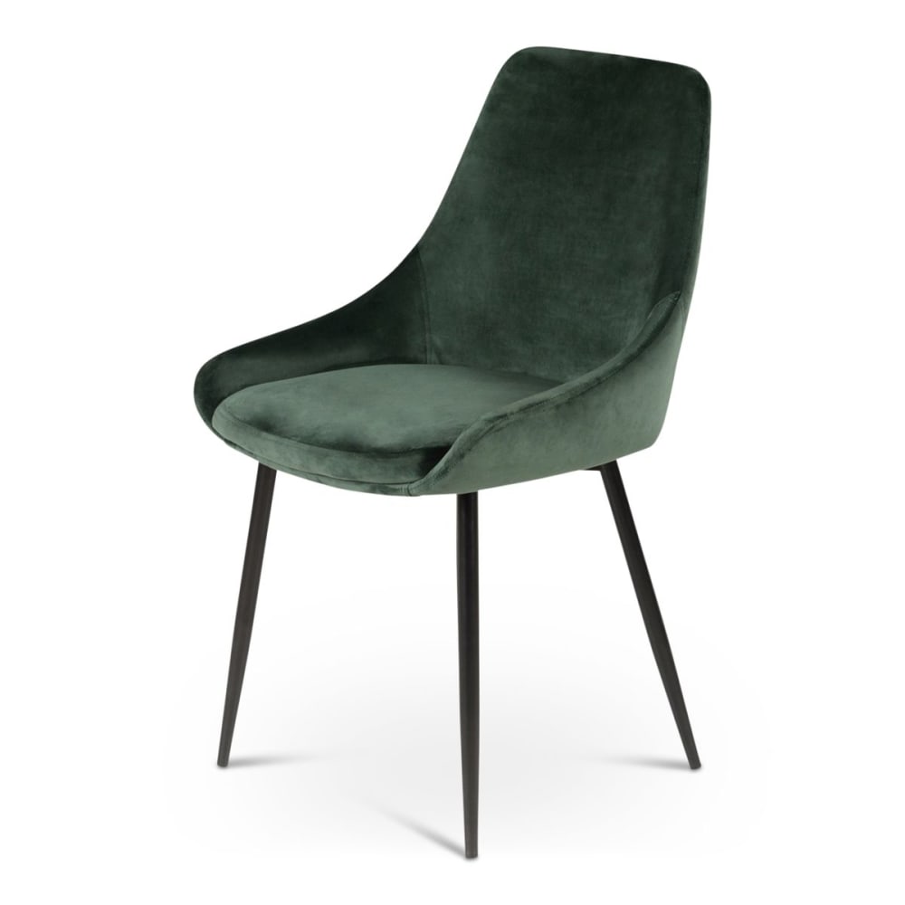 chaise en velours vert