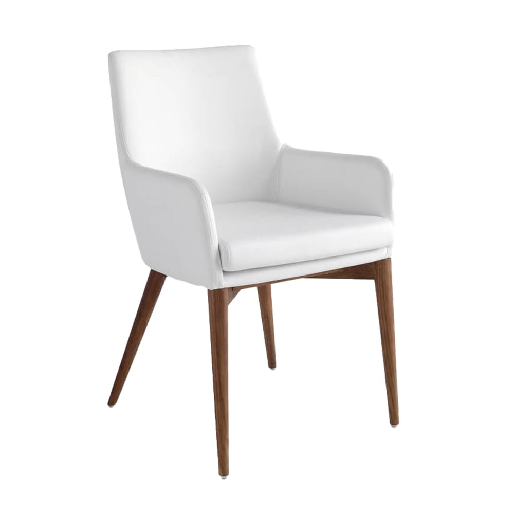 Chaise en similicuir blanc