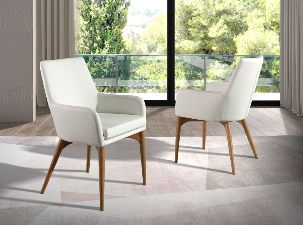 Sedia in ecopelle bianca - Modello Contemporaneo - Bianco - PVC - Cloruro di polivinile