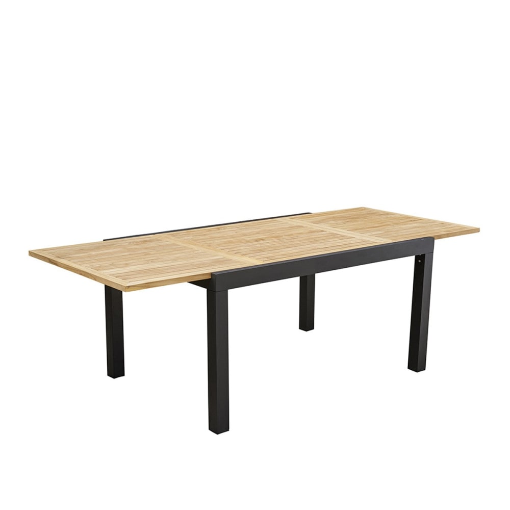 Table de jardin extensible en aluminium et teck 6/10 pers.