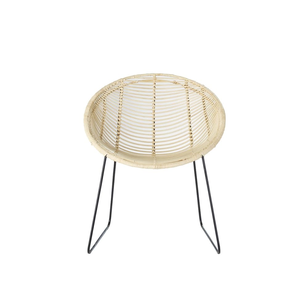 chaise en rotin et métal