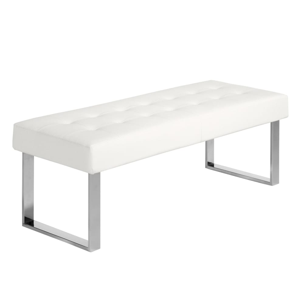 Banc en similicuir blanc