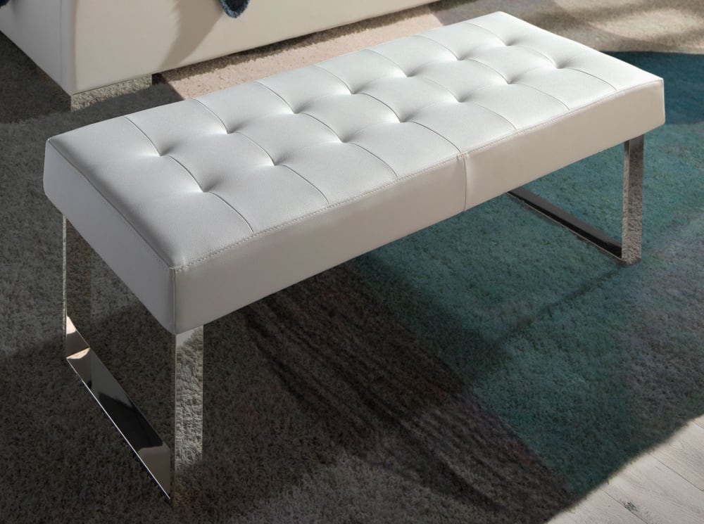 Panca bianca in ecopelle - Modello Contemporaneo - Bianco - PVC - Cloruro di polivinile