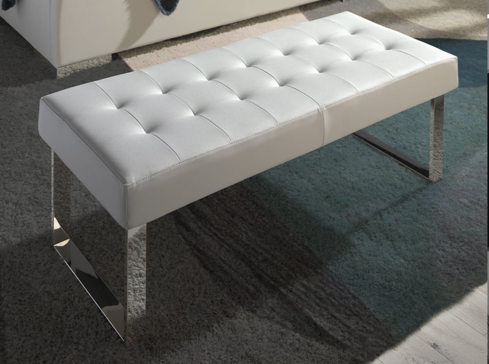 Banquette simili cuir et acier chromé - Maisons du Monde