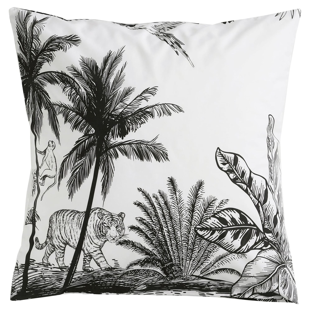 Taie sac en coton gris anthracite 50x70cm