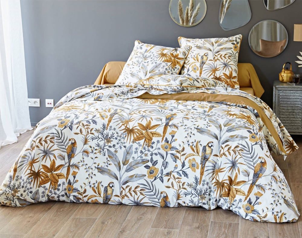 Drap-housse en coton marron 160x200x28cm — vue 3