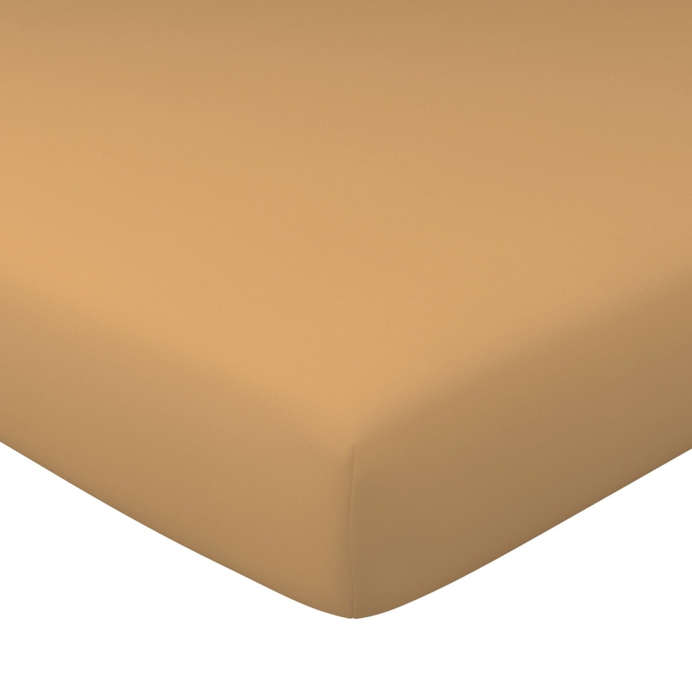 Drap-housse en coton marron 160x200x28cm — vue 4