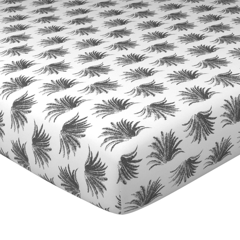 Drap-housse en coton gris anthracite 90x190x28cm