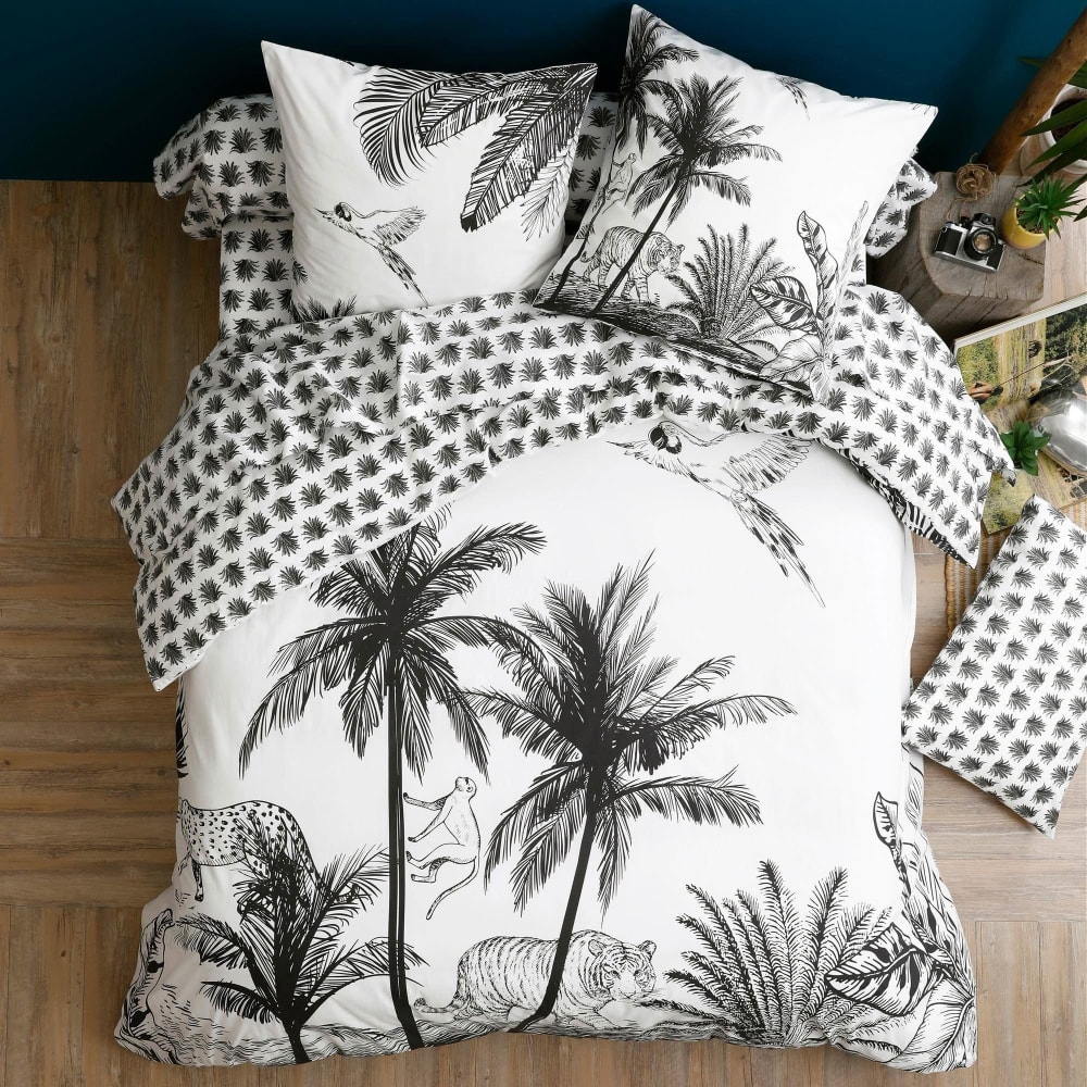 Housse de couette en coton gris anthracite 140x200cm