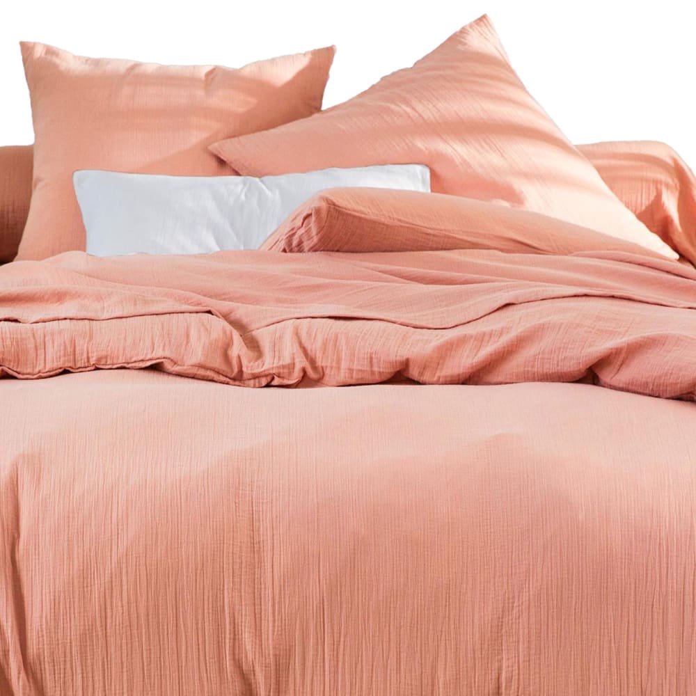 Housse de couette en coton rose poudré 240x220cm — vue 4