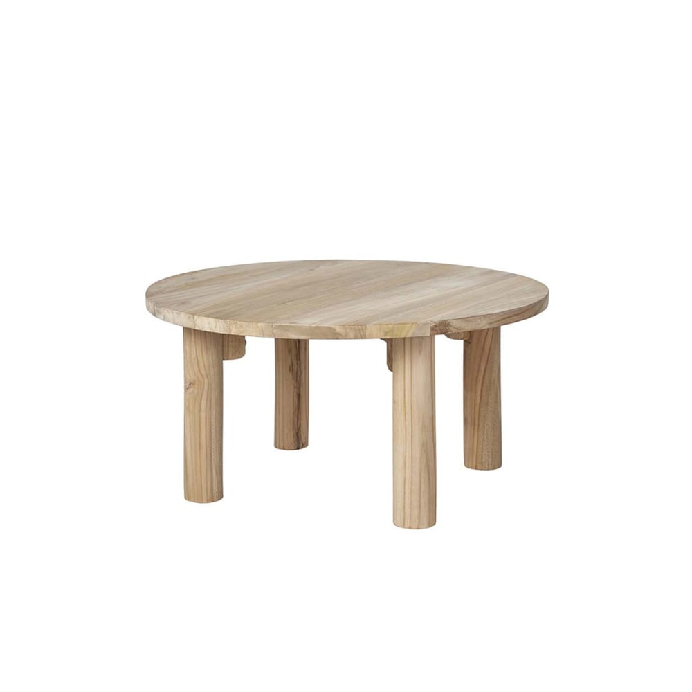 Table basse en teck massif ronde