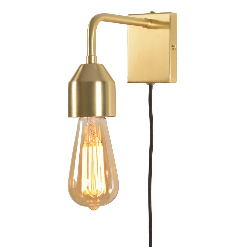 Applique murale en métal doré avec prise H14cm