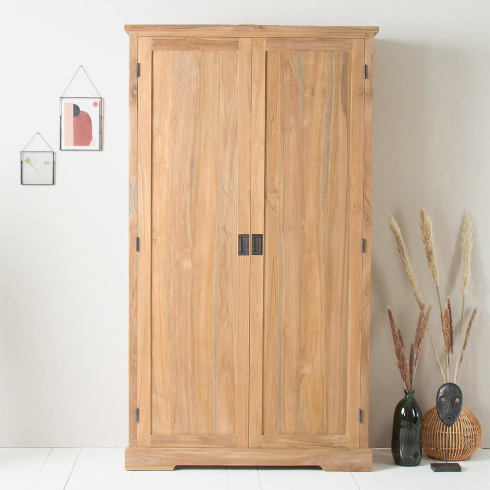 BERAH GETAH Schrank aus massivem Teakholz 115 cm style modern Beige