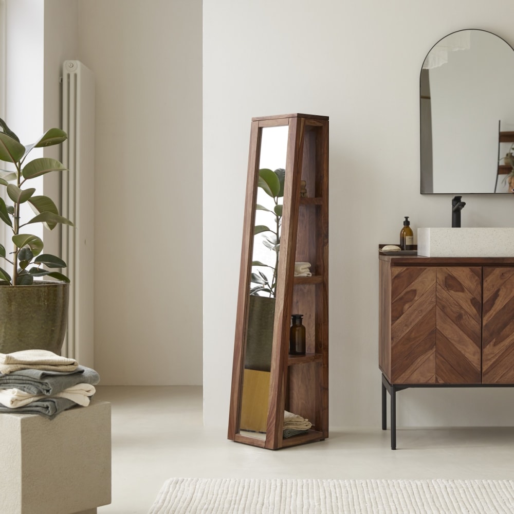 Tikamoon Schrägschrank aus massivem Palisanderholz style classic chic Braun