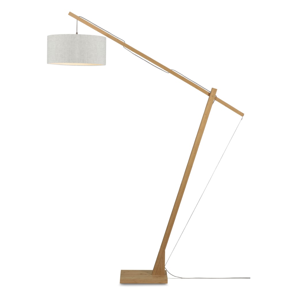 Lampadaire bambou/lin gris H207cm