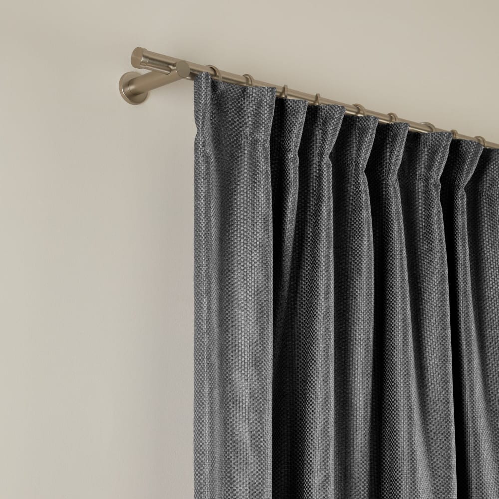 Rideau tissage toile à l'effet satiné gris 350x280 cm - Maisons du Monde