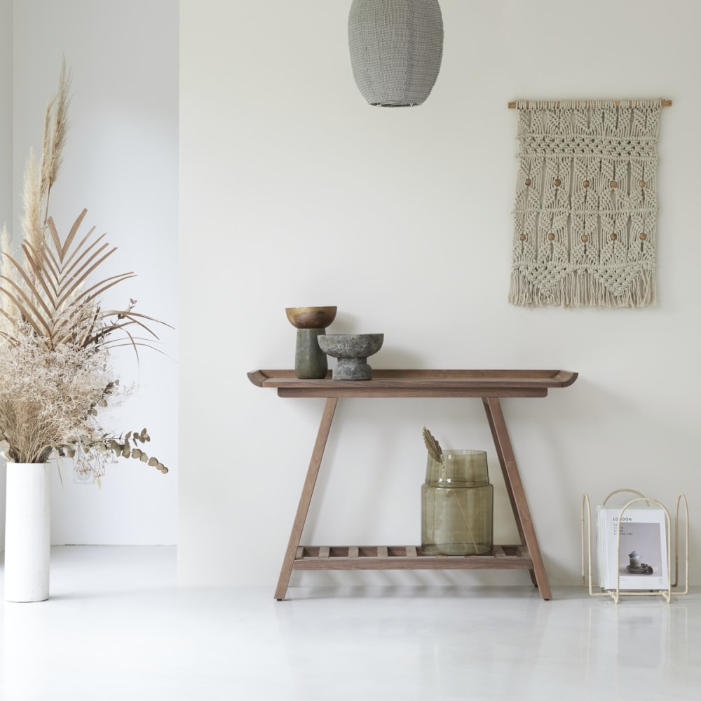 Tikamoon Hohe Konsole aus massivem Nussbaum style exotic Braun Holz