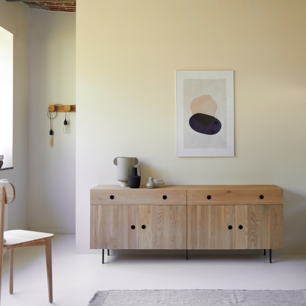 Tikamoon Buffet aus massivem Eichenholz 185 cm style classic chic Beige