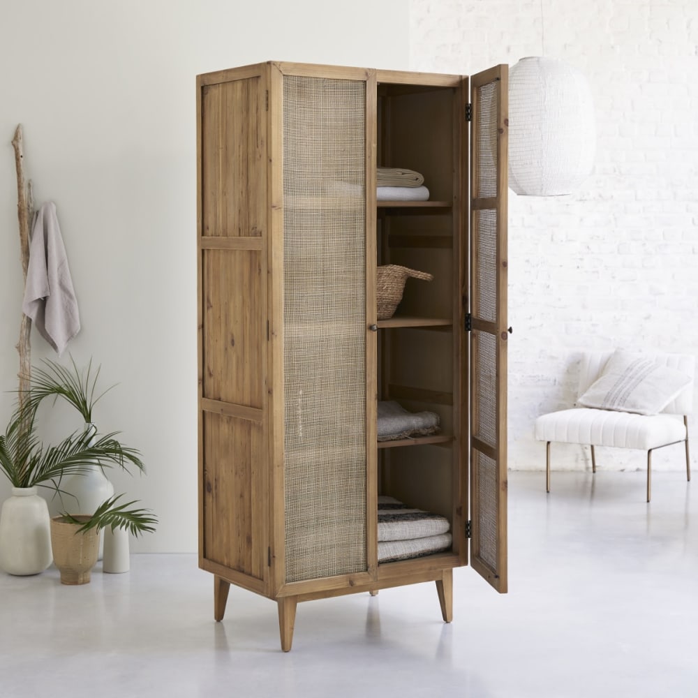 Schrank aus Pinie und Rattangeflecht - Maisons Du Monde