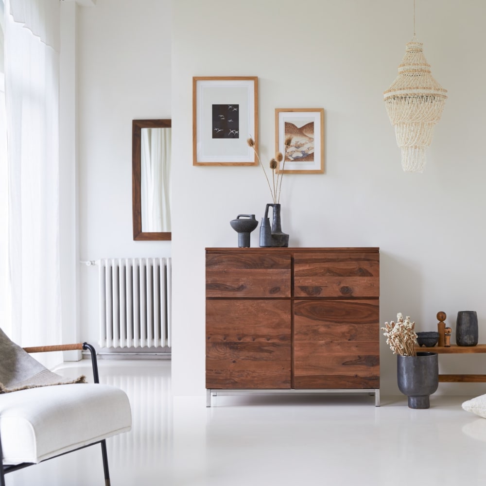 Tikamoon Anrichte aus massivem Palisanderholz 100 cm style modern Braun