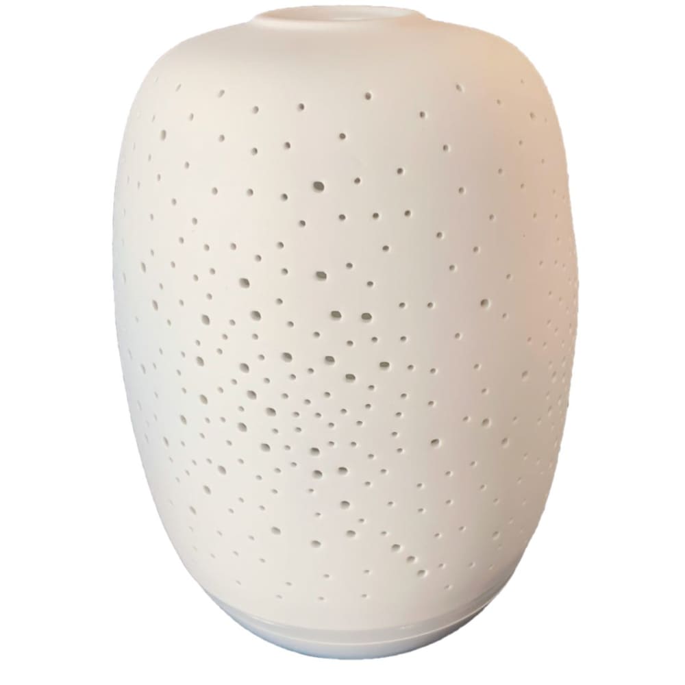 Zen'Arôme Diffuseur d'huile essentielle en céramique laqué blanc etoilée - h16cm