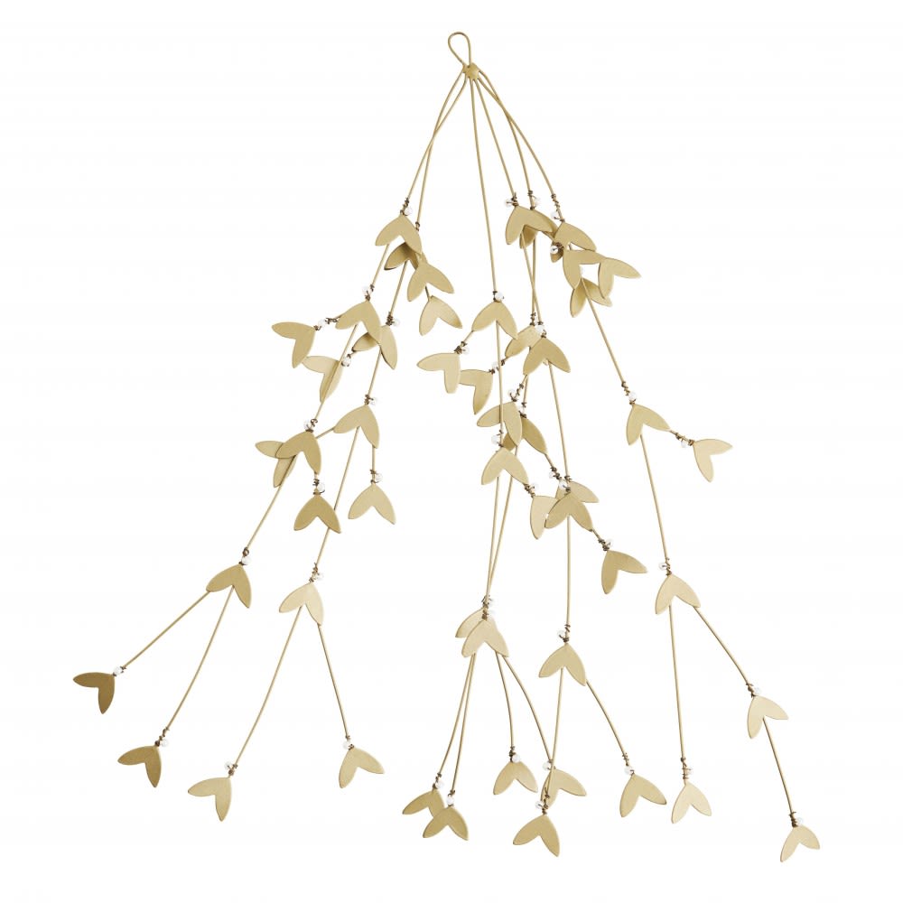 Madam Stoltz Décoration florale en métal doré H60cm