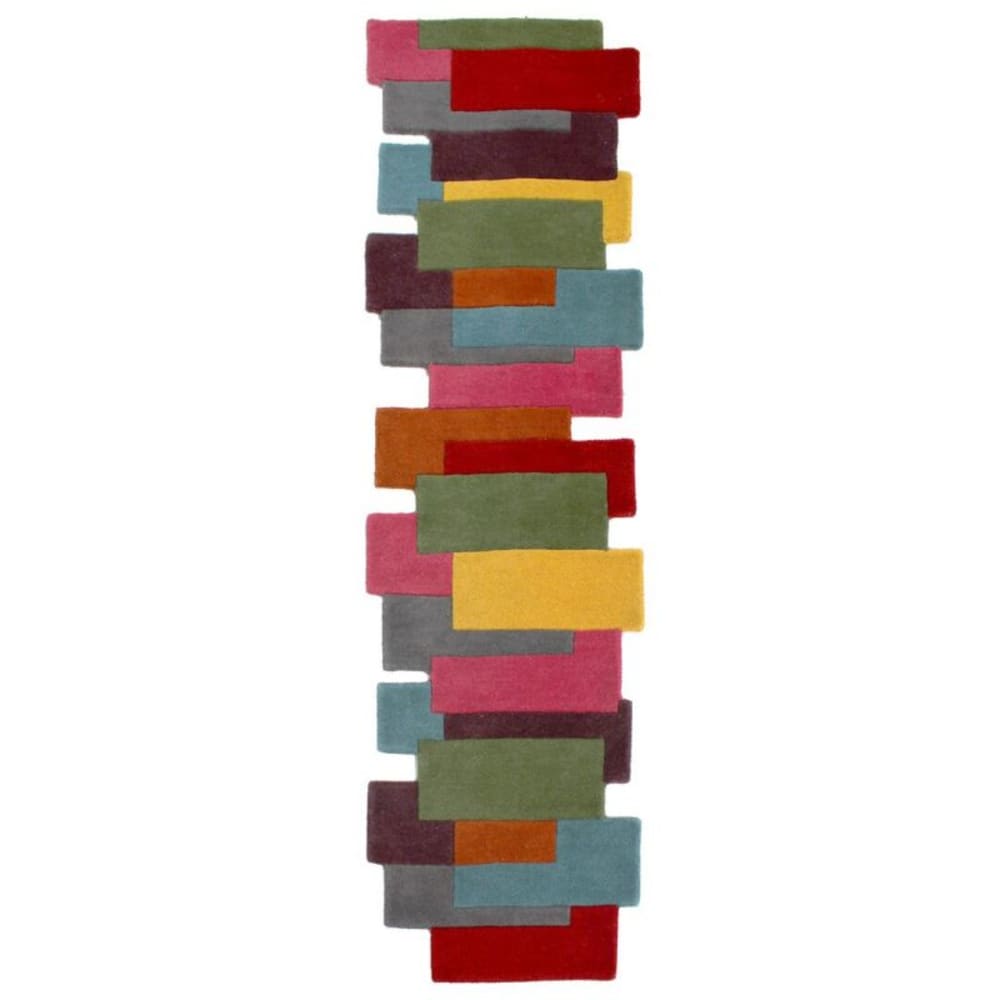 Tapis en laine de couloir multicolore 66x300cm