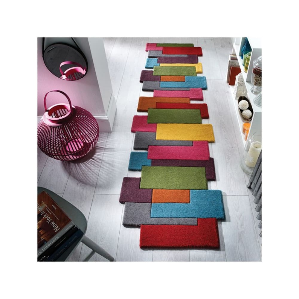 Tapis en laine de couloir multicolore 66x300cm — vue 3