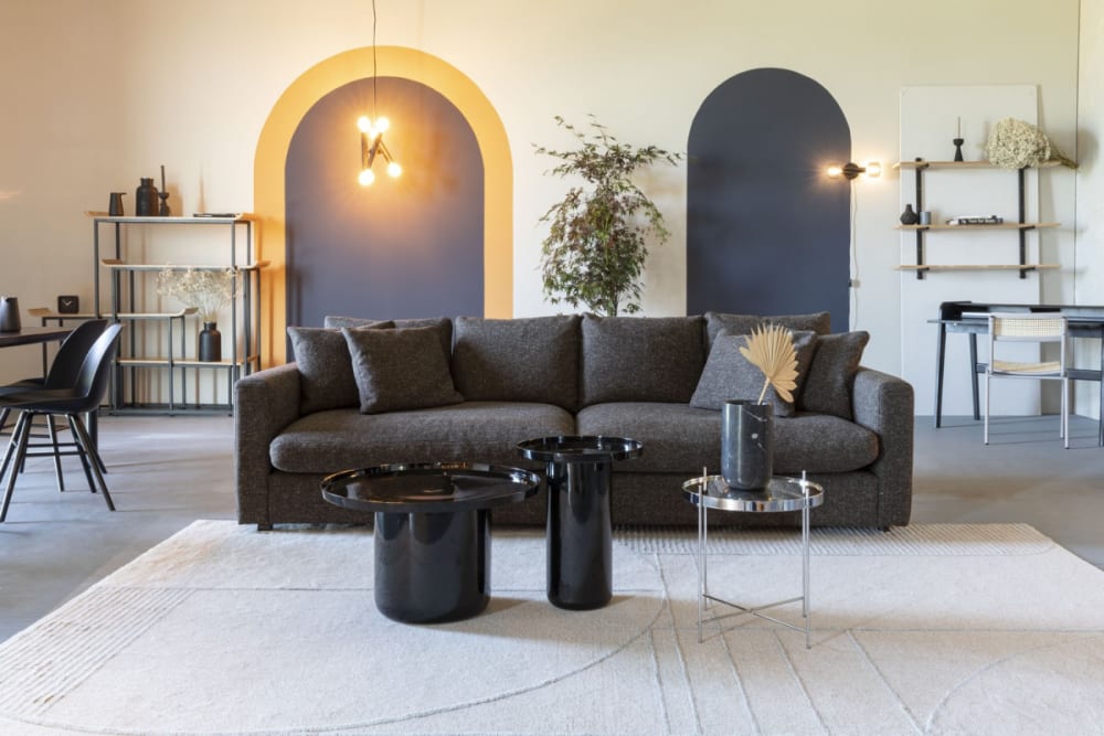 Table d'appoint ronde en aluminium laqué noir - Maisons du Monde