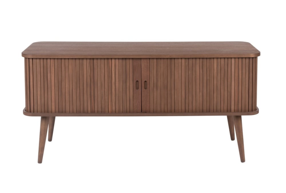 Buffet en bois finition Noyer avec portes coulissantes