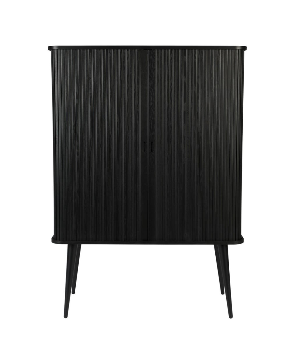 Buffet en bois noir avec portes coulissantes