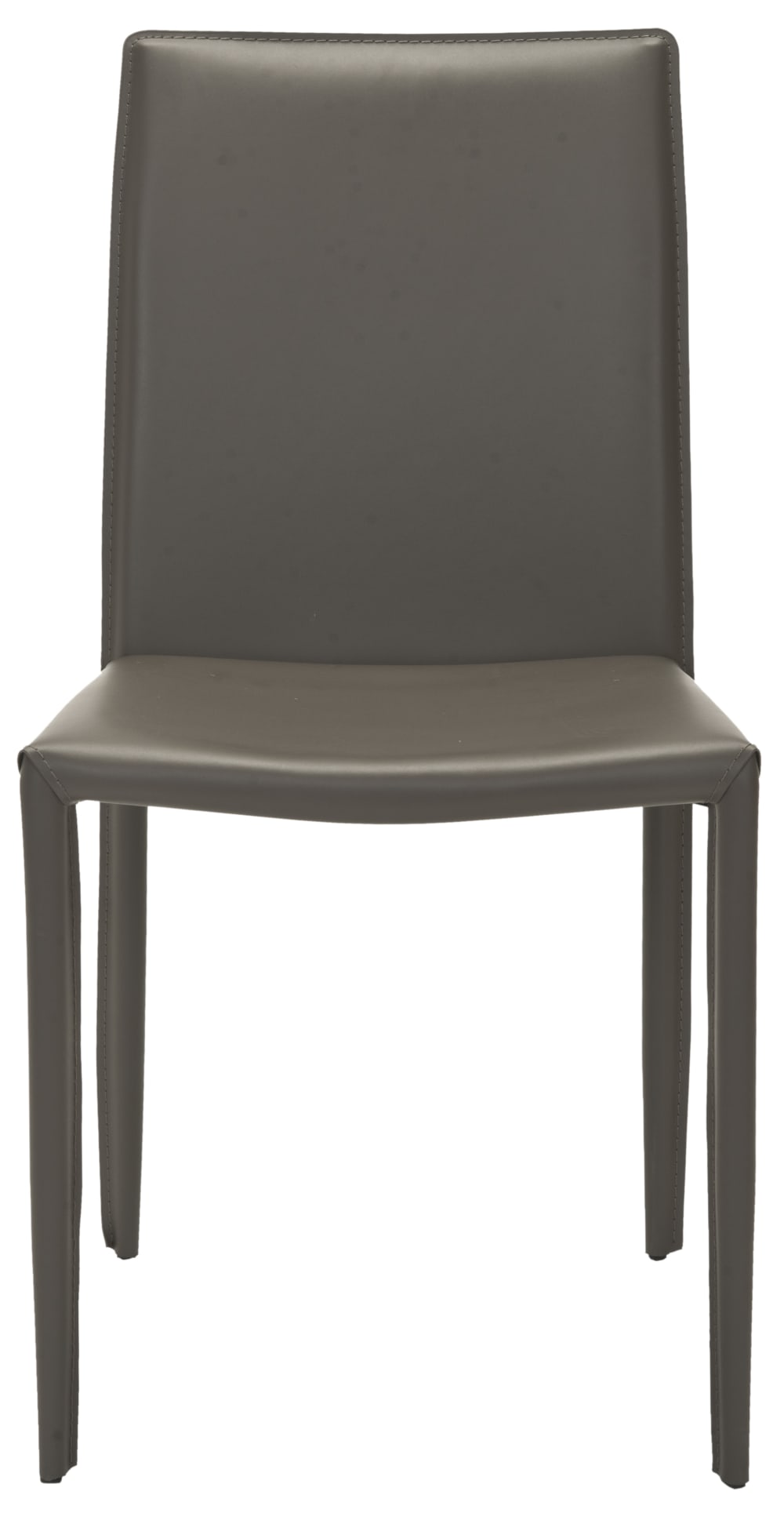 Ensemble de 2 chaises de salle à manger en cuir collé, gris Ensemble de 2 chaises de salle à manger en cuir collé, gris