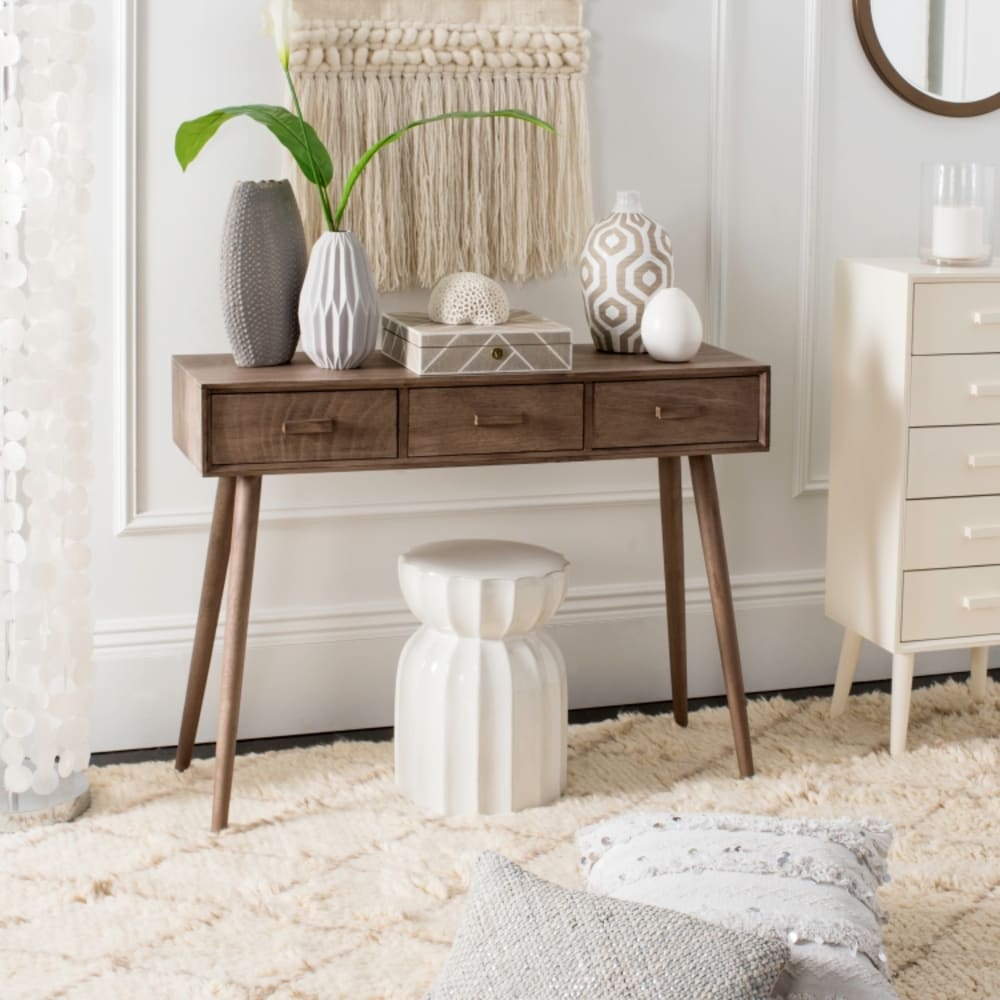 Consoles en pin/mdf, chocolat Consoles en pin/mdf, chocolat
