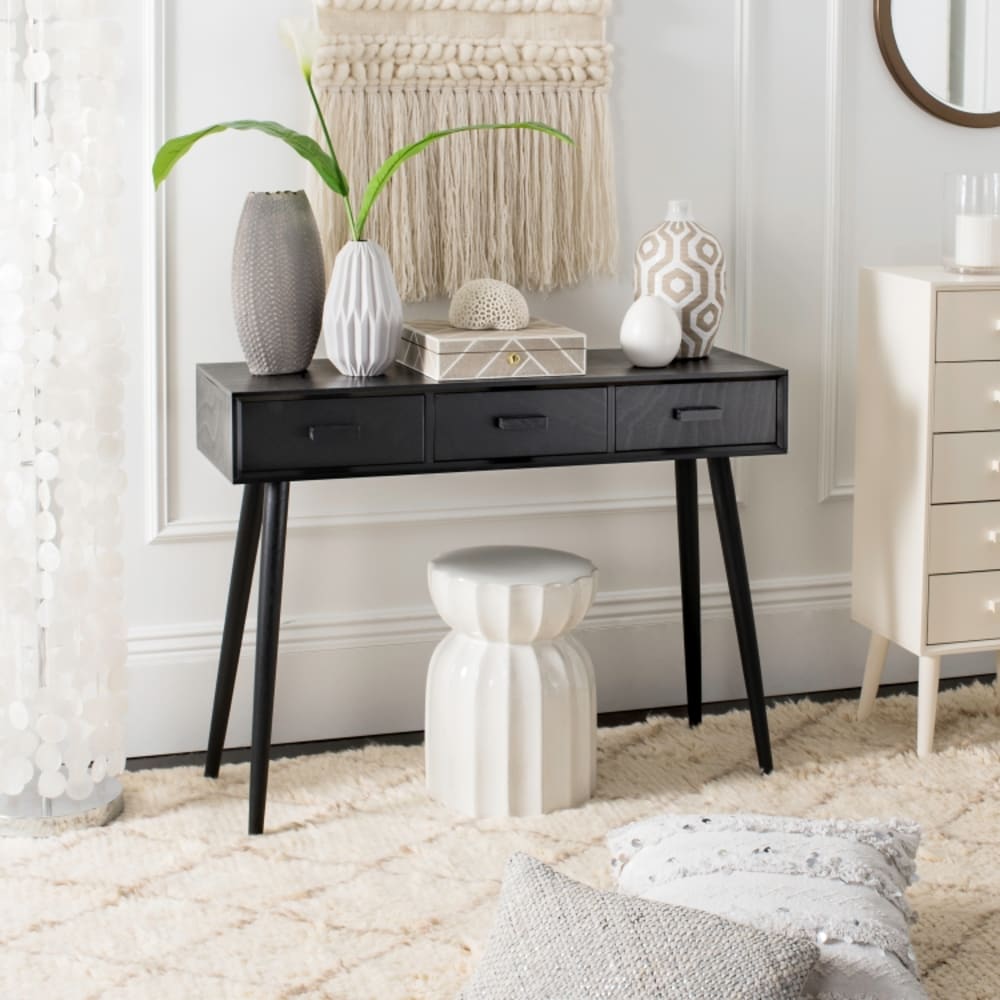 Konsolentisch aus Kiefer/Mdf, Schwarz - Maisons Du Monde