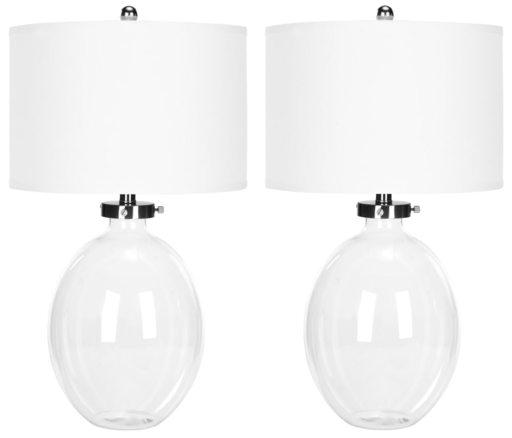 Ensemble de 2 lampes de table en polyester, transparent