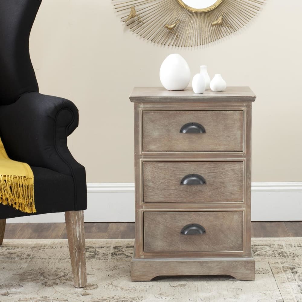 Safavieh Akzenttisch aus Kiefer/MDF/Holzfurnier, Grau style modern Grau Holz