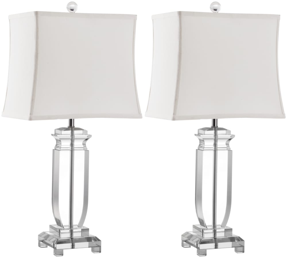 Safavieh Ensemble de 2 lampes de table en polyester, transparent style contemporain - Pes - Polyester