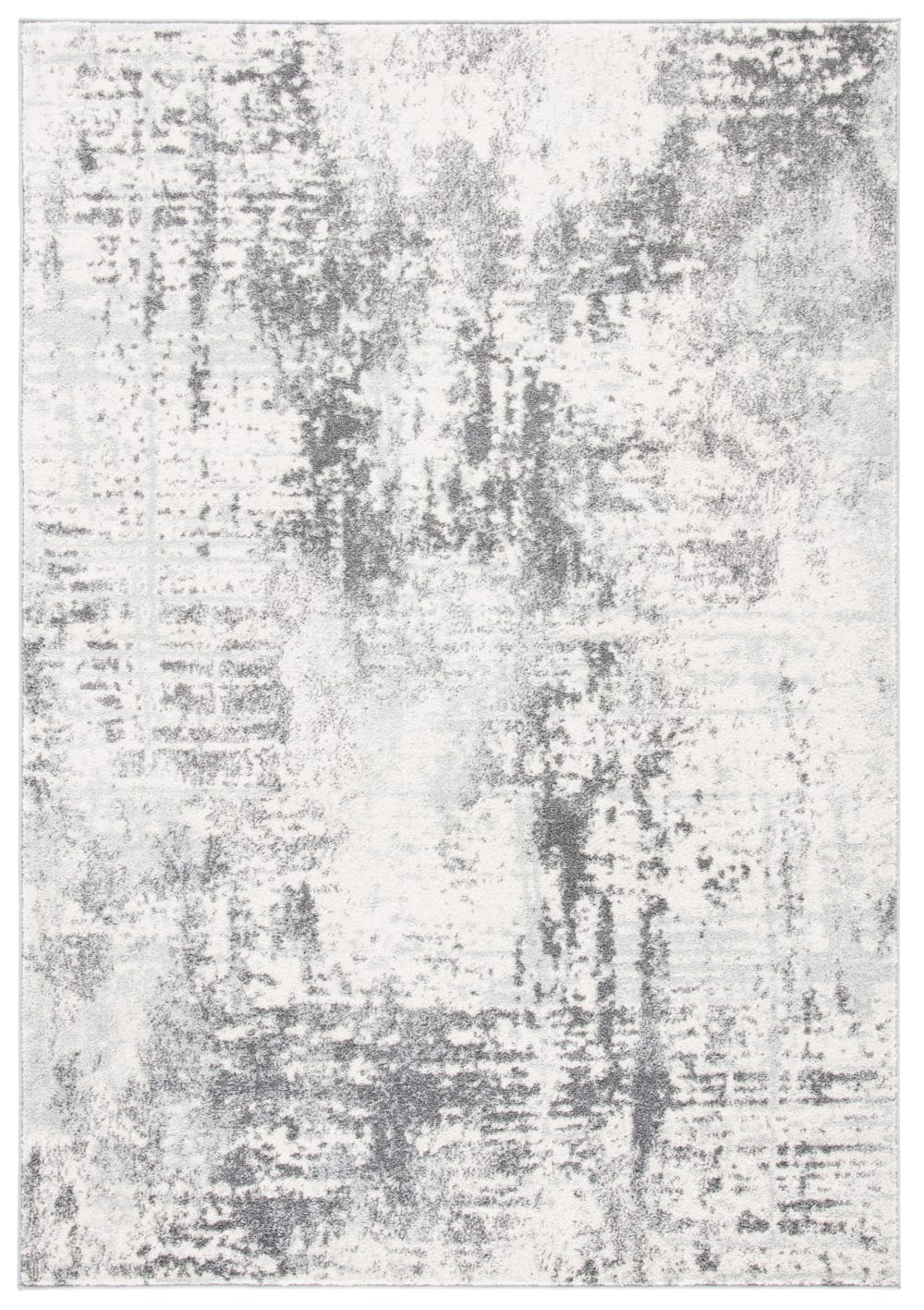 Tapis contemporain en polypropylène blanc/gris, 122 x 183 cm