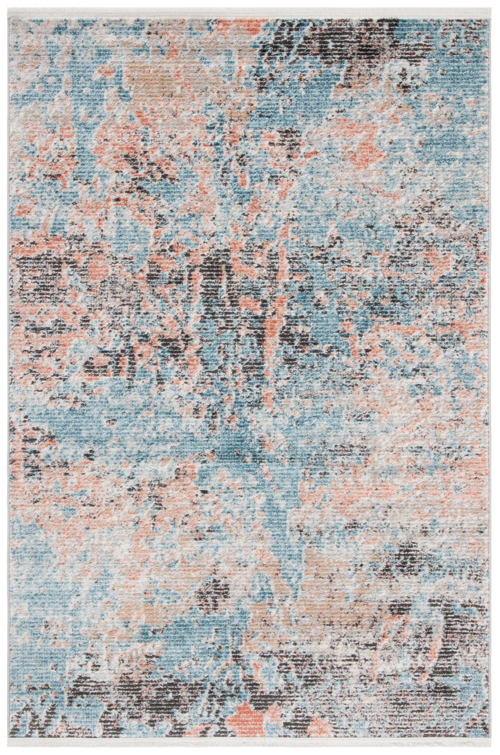 Alfombra contemporáneo de polipropileno azul/blanco, 122 x 183 cm