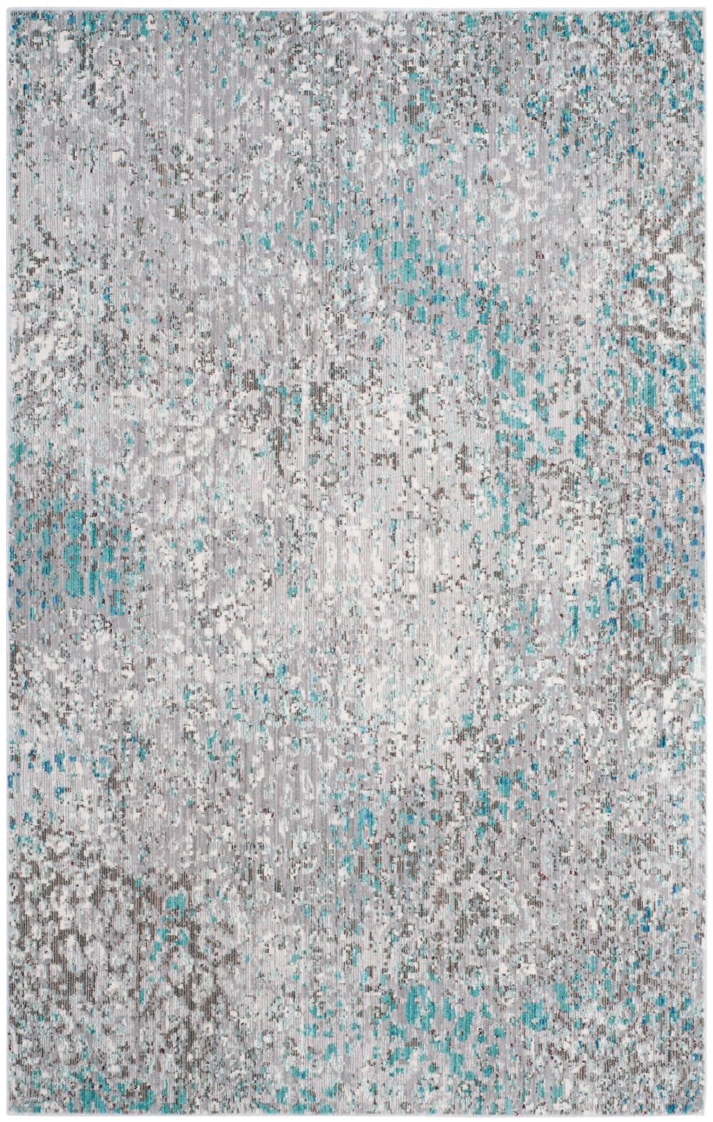 Tapis métro-mod en polyester gris/bleu, 122 x 183 cm