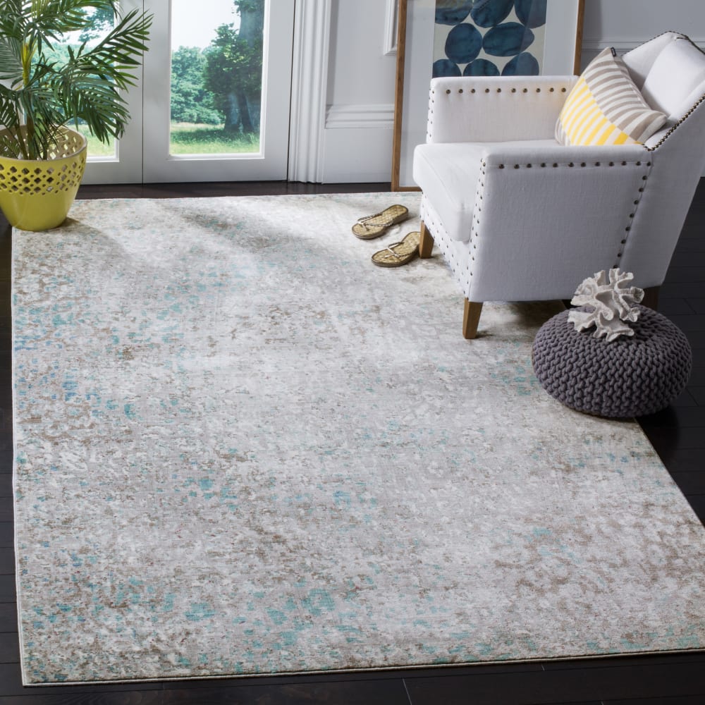 Tapis métro-mod en polyester gris/bleu, 122 x 183 cm — vue 3