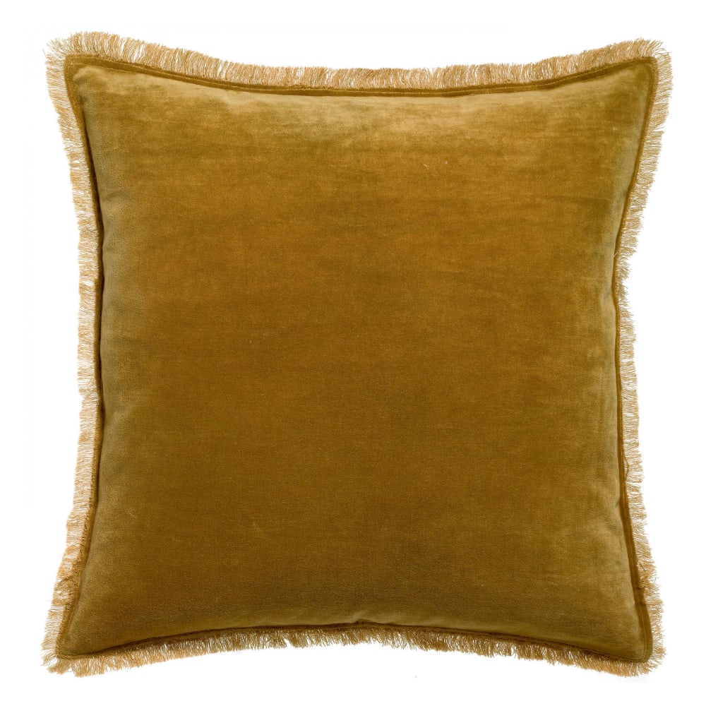 Coussin uni  en coton bronze 45 x 45 cm