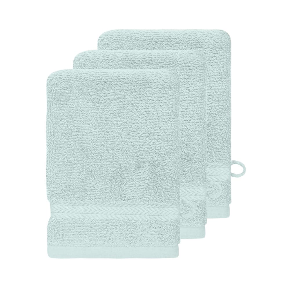 Llot de 3 gants de toilette 550 g/m² bleu arctic 16x22 cm