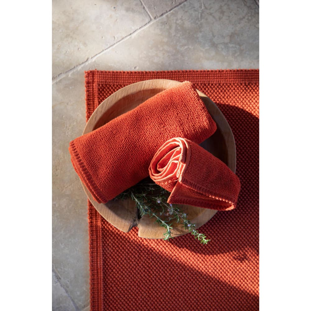 Tapis de bain uni en coton vert de gris 54 x 64 cm — vue 4