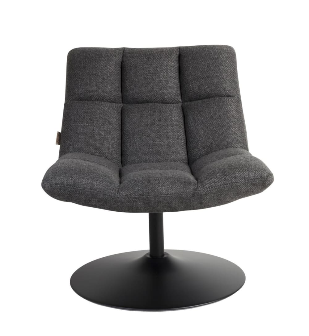 Fauteuil lounge pivotant en tissu gris foncé - Maisons du Monde