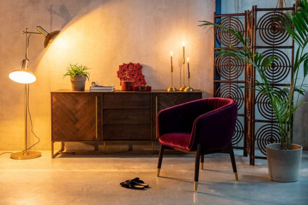 Buffet en bois d'acacia et laiton - Maisons du Monde