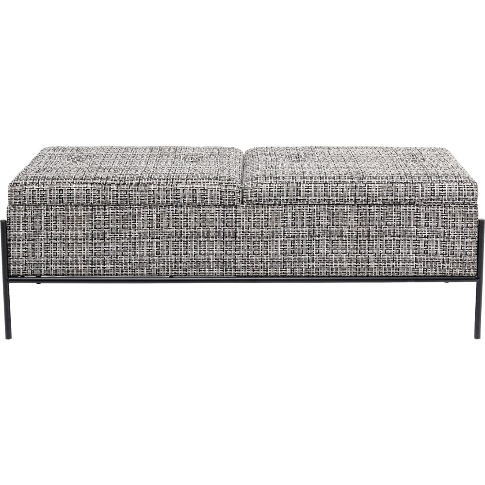 Banc-coffre iceland 120x40cm blanc et noir kare design