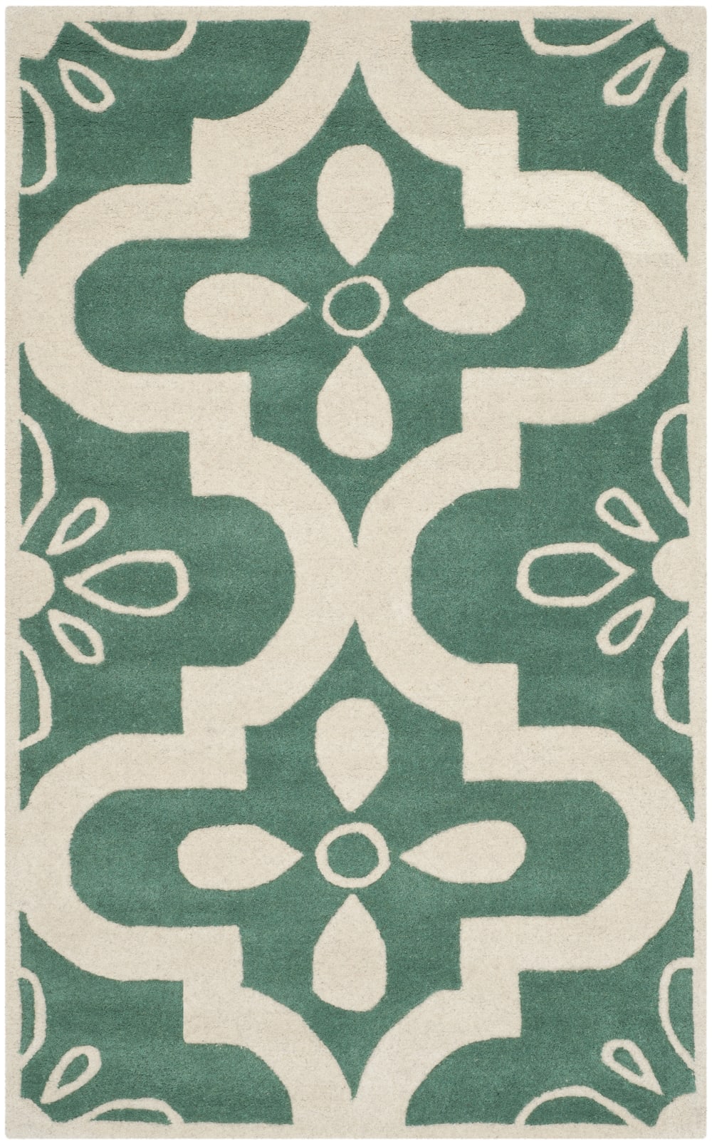 Alfombra contemporáneo de lana azul/blanco, 122 x 183 cm - Maisons du Monde