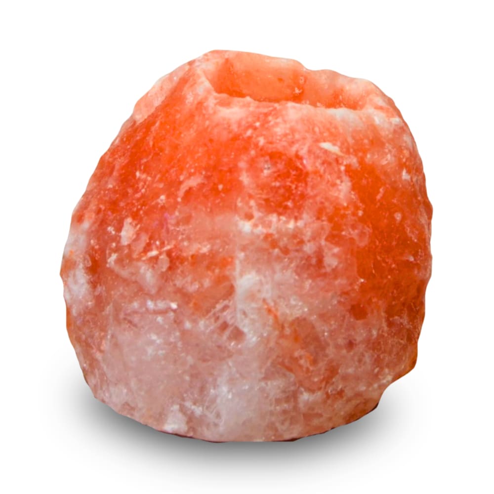 Zen'Arôme Kerzenhalter aus Himalaya-Salzkristall 500g orange
