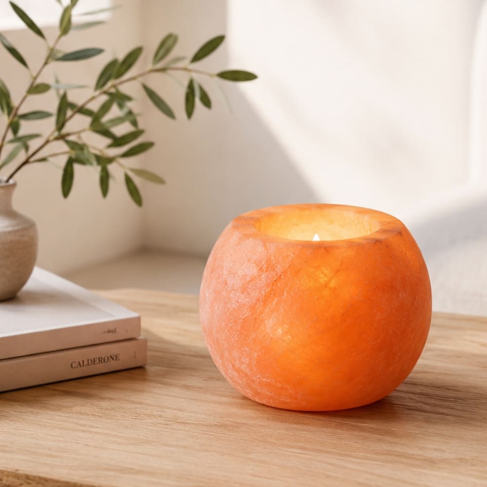 Portacandele di cristallo di sale dell'himalaya 500g - Zen'Arôme